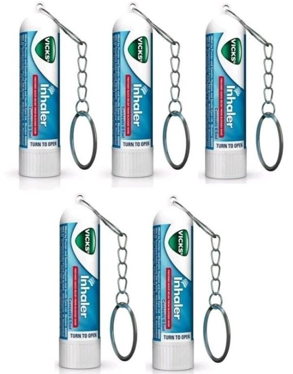 Sealed - PACK OF 5 Vicks Inhaler Keychain