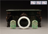 Qing Dynasty jade bracelet zodiac sign a group