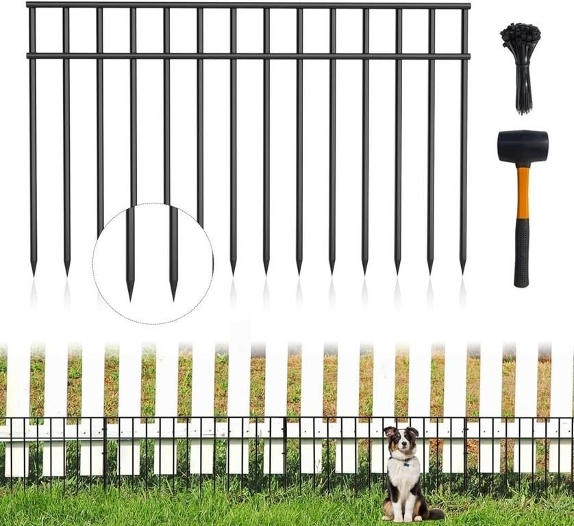 B3884  No Dig Barrier Fence Dogs 24x15 Black 15