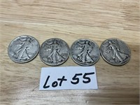 1941,1942,1943, &1944 Walking Liberty Half Dollars