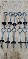 10 zinc plated 6 in threaded eye bolts with