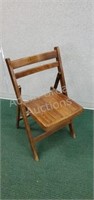 Wood folding slat chair, made in Romania
