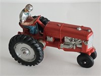 GREAT VINTAGE RED RUBBER AUBURN TOY TRACTOR