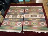 pair of wool southwest rugs