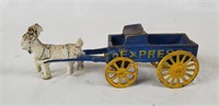 Cast Iron White Goat With Express Cart