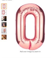Rose Gold Number Balloon 0 Inflatable Large