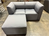 FM3026 BIG JOE Gray Modular Sofa w/ Ottoman