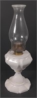 18" Fenton Milk Glass Oil Lamp