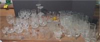 Lot of various clear glassware