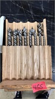 SET OF GREENLEE AUGER BITS IN WOOD BOX