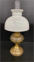 Brass Lamp w/Milk Glass Globe