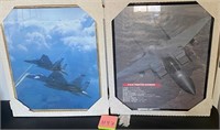 W - 2 PIECES MILITARY AIRCRAFT PRINTS (H97)