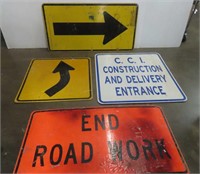 4 Large Road Signs