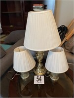 3 Lamps with Matching Shades