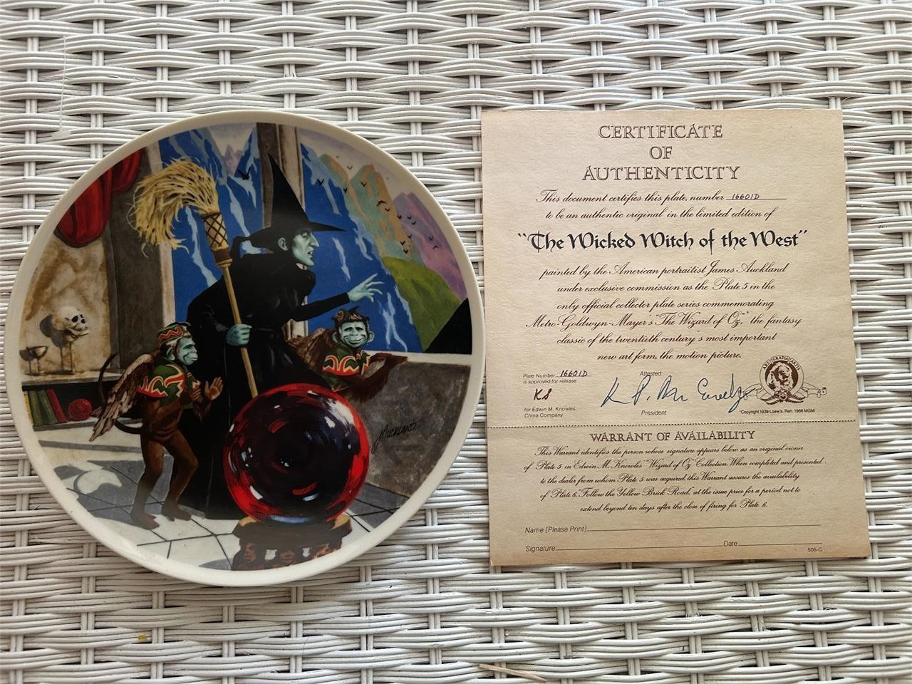 1977 MGM Collectible Plate - Wicked Witch "The Wic