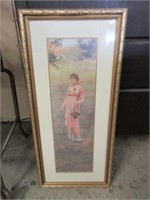 31" by 14" Framed Print of Lady