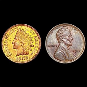 [2] US Cent Types [1903, 1911] HIGH GRADE