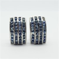 $400 S/Sil Sapphire 8.5Gm Earrings