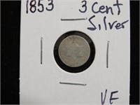 1853 SILVER 3 CENT
