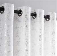 Taisier Silver Foil Print Linen Textured Curtains
