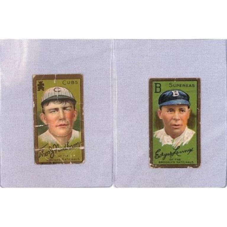 (2) 1911 T205 Gold Border Cards