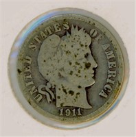 1911 "S" U.S. Barber Dime