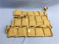 Lot of 4 canvas ammo belts, each has 5 pouches wit