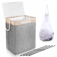 M27  JUEMEL Laundry Basket with Lid 75L Gray