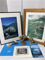 Manatees signed and numbered pictures trinket