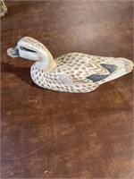12" HAND CARVED WOODEN DUCK