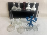 Glass Miniature Candle Holders 5 Pairs