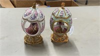 Two Franklin Mint Carousel Horse Eggs