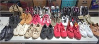 Box lot of 24 pairs men's shoes and boots