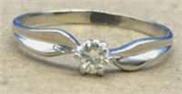 Nice 14K White Gold Small Solitaire Diamond Ring