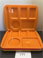 (7) plastic serving trays (lunch trays)