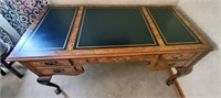 National Mt. Airy Queen Anne Leather Inlay Desk