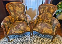 Matching Orchestra Instrument Fabric Parlor Chairs