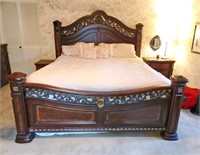 Mahogany Wood Finish KING size Bed
