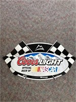 Coors Light tin sign. 31 “ long, one sided