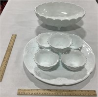 Milk Glass Dish Set