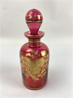 Vintage Baccarat Crystal Red & Gold Perfume