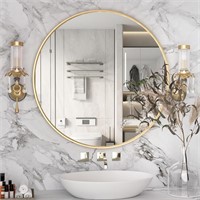 CONGUILIAO Circle Mirror Gold 28 Inch Round Wall