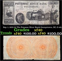 Sep. 1, 1855 $2 The Potomac River Bank Georgetown,