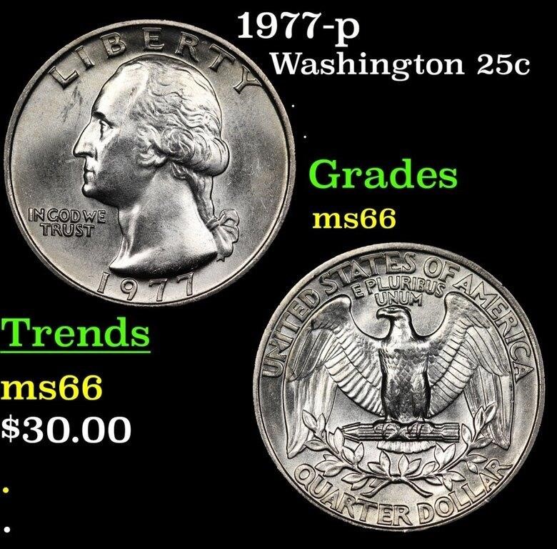 1977-p Washington Quarter 25c Grades GEM+ Unc