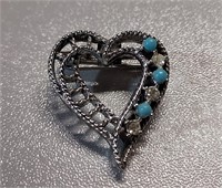 Heart Rhinestones Turquoise Garry’s Jewelry