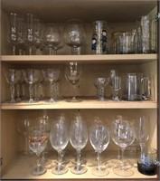 Large Collection of Mixed Glass Barware