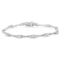 Elegant .25ct Diamond 7 Flared-bar Tennis Bracelet