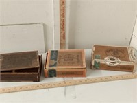 3 old wood cigar boxes - Hunter,Kopper Kettle