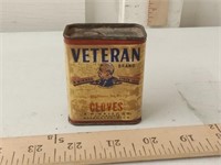 antique Veteran brand spice tin cloves