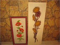 2 Pcs. Needlepoint - Flowers